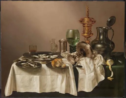 Still Life with a Gilt Cup, by Willem Claesz Heda, unspecified, 1635