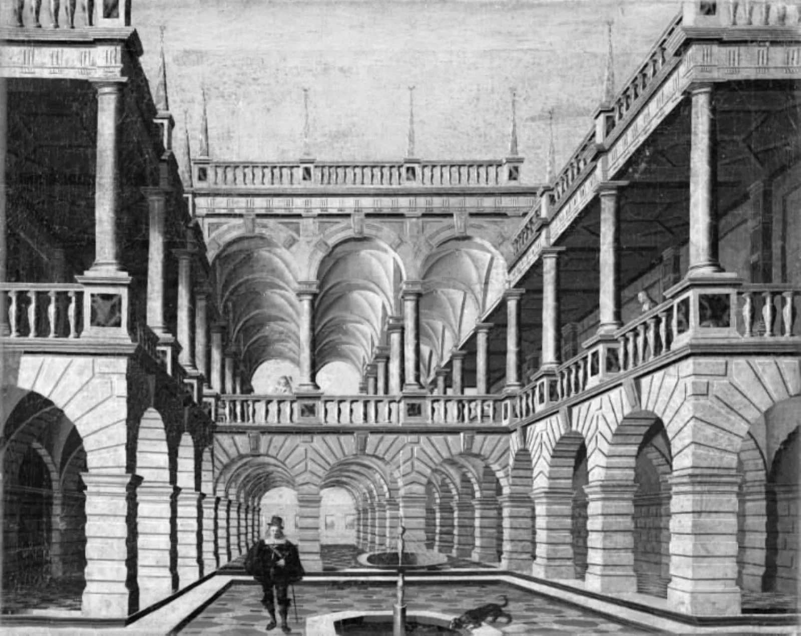 Coutyard with Arcades, detail