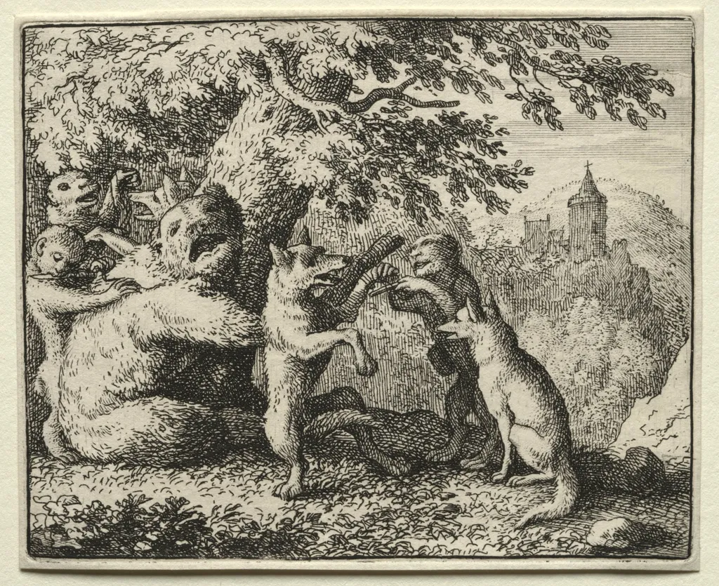 Reynard the Fox:  Reynard Equipped for his Pilgrimage, by Allart van Everdingen, 1662