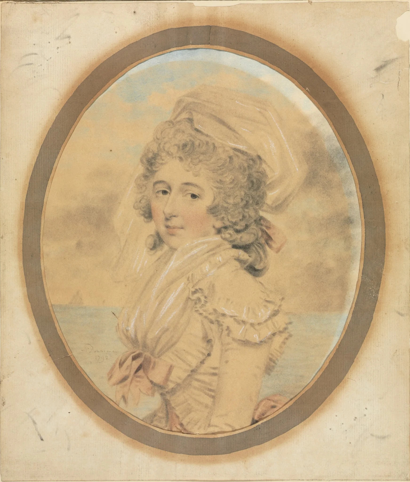 Young Lady with a Pink Bow on Her Bodice, detail