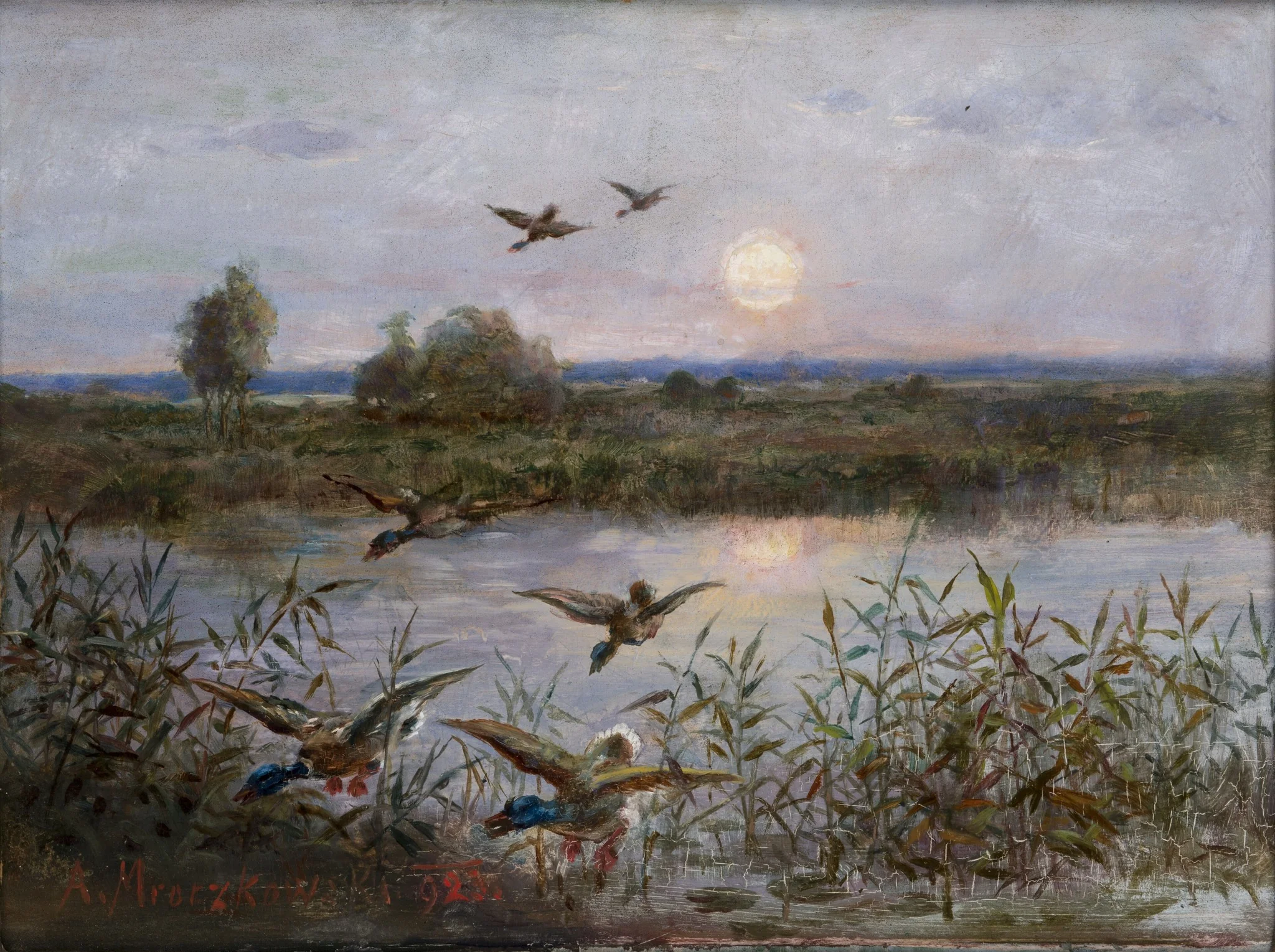 Ducks over Marshes, detail