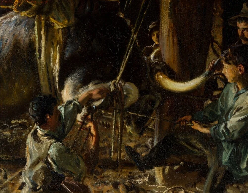 Shoeing the Ox, detail