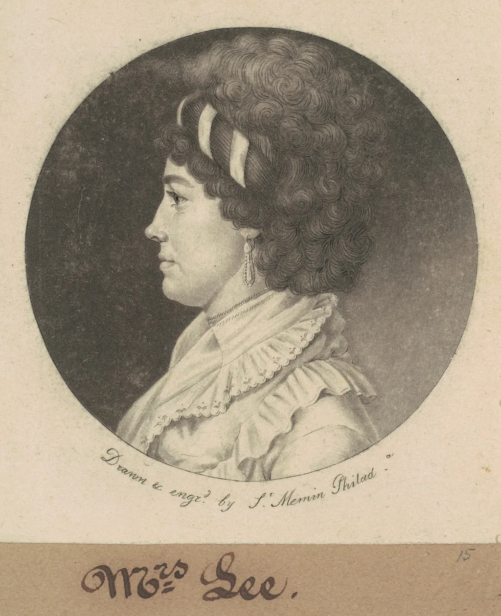 Temperance Hedge Lee, by Charles B. J. Févret de Saint-Mémin, ink, 1799