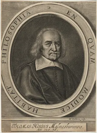Thomas Hobbes, by William Faithorne, ink, 1668