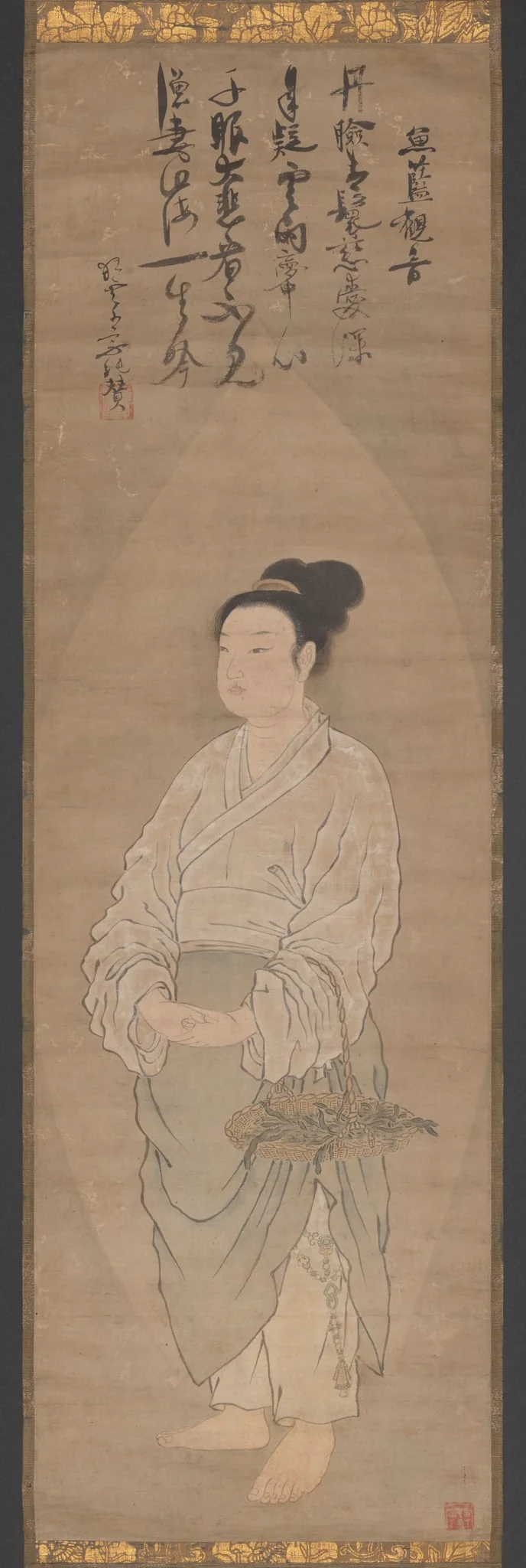 Fish Basket Kannon (Gyoran Kannon), detail
