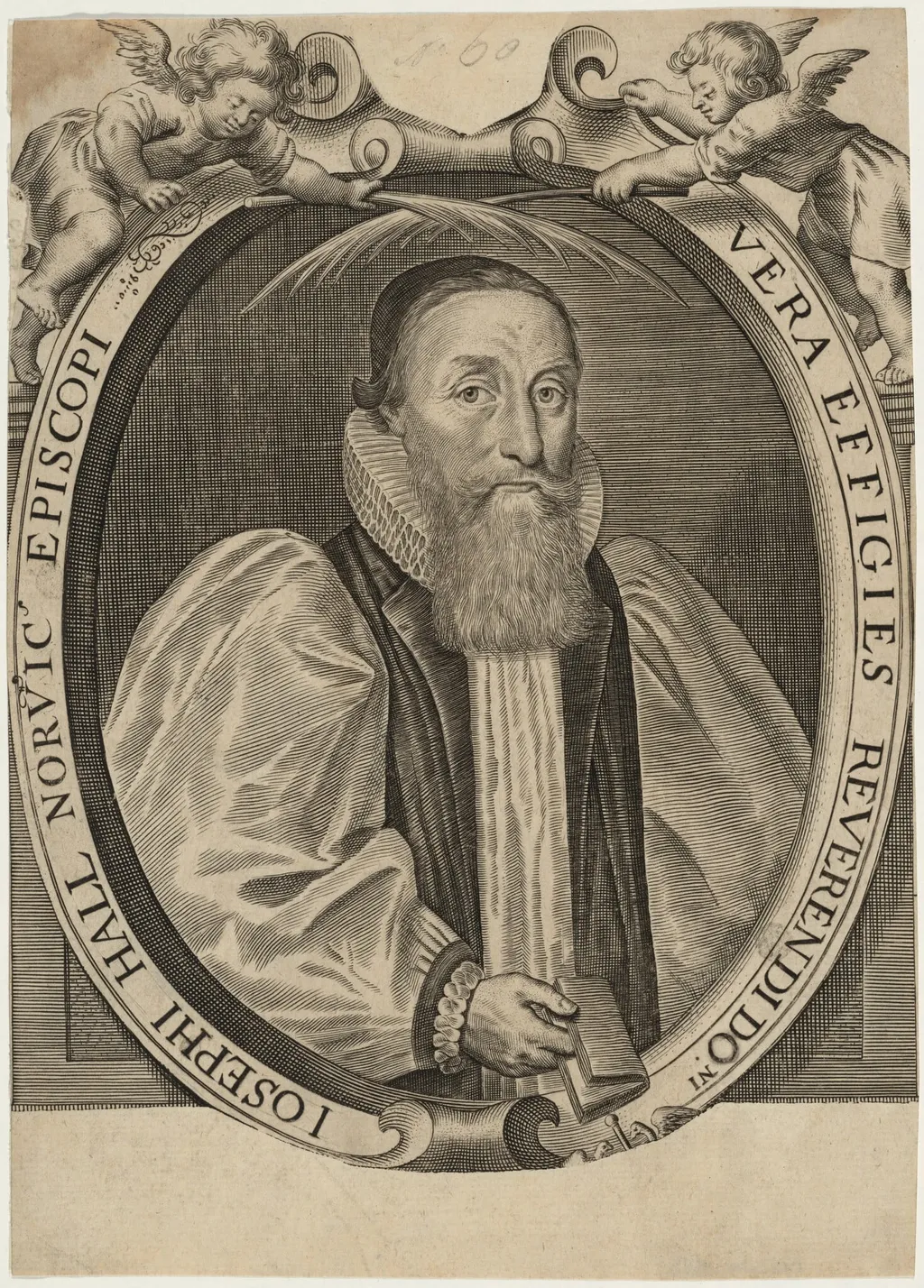 Joseph Hall, Bishop of Norwich, by Crispyn van den Queboorn, ink, 1628