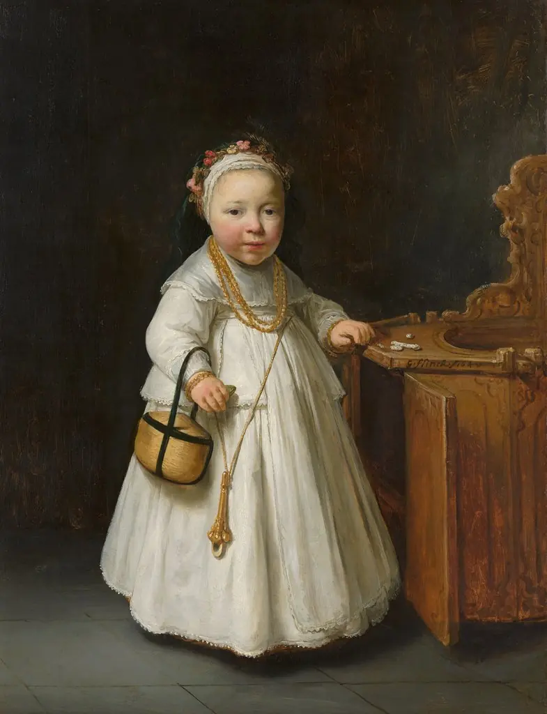 Girl by a High Chair, by Govert Flinck, oil, 1640