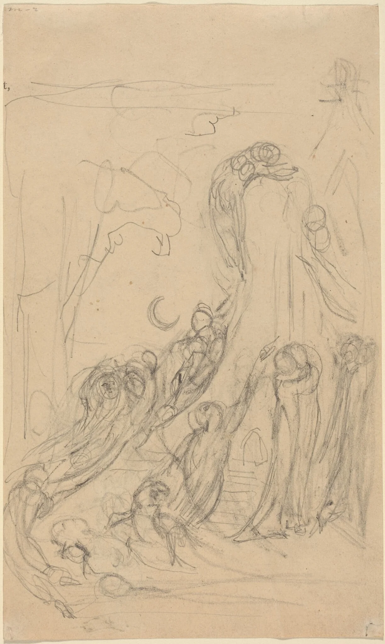 A Resurrection Scene (The Gambols of Ghosts) [recto], detail