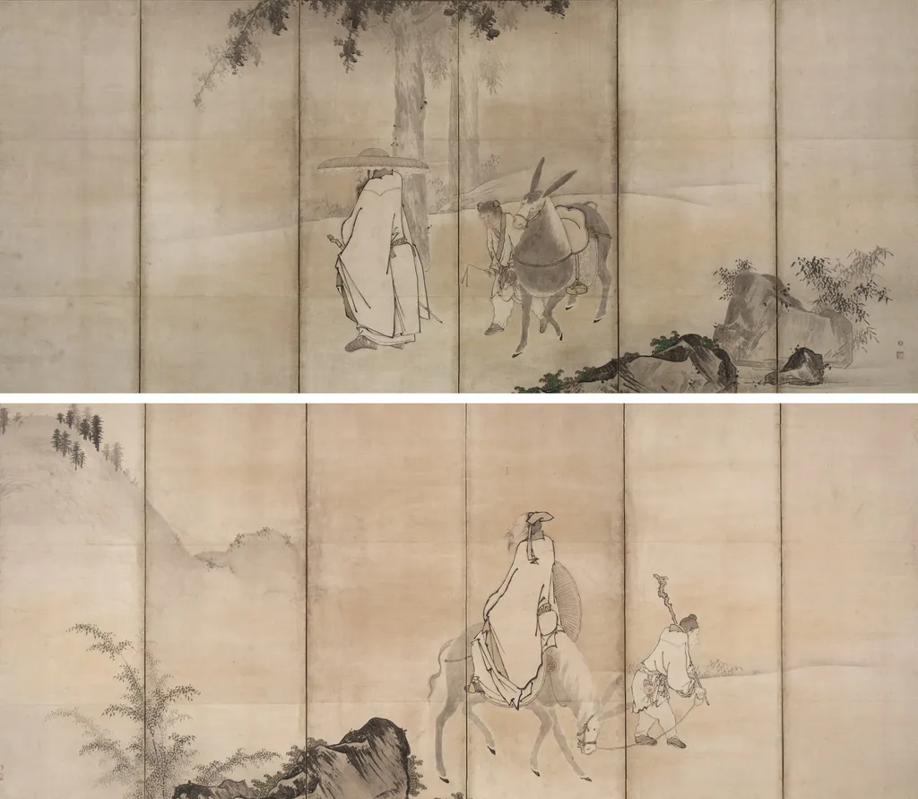 Su Shi (So Shoku) and Pan Lang (Han Rō), by Unkoku Tōgan, unspecified, 1604