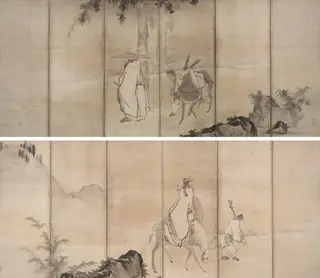 Su Shi (So Shoku) and Pan Lang (Han Rō), by Unkoku Tōgan, unspecified, 1604