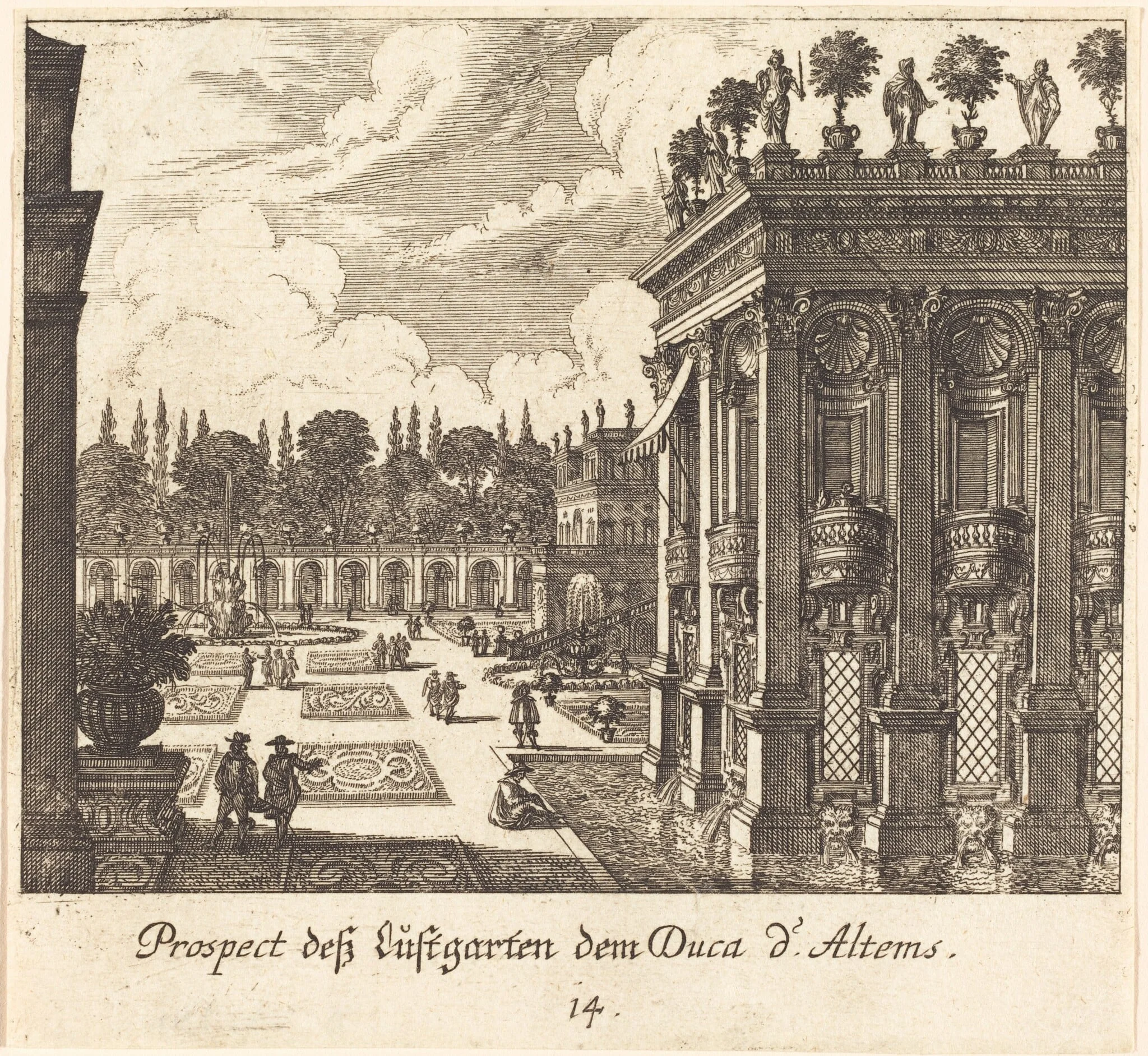 Gardens, Duke d'Altems, detail