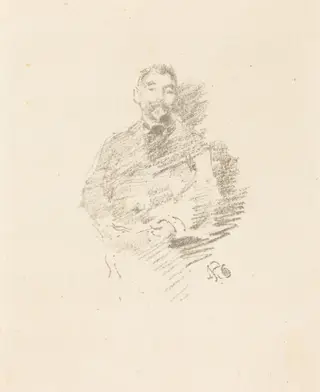 Stéphane Mallarmé, by James McNeill Whistler, ink, 1892