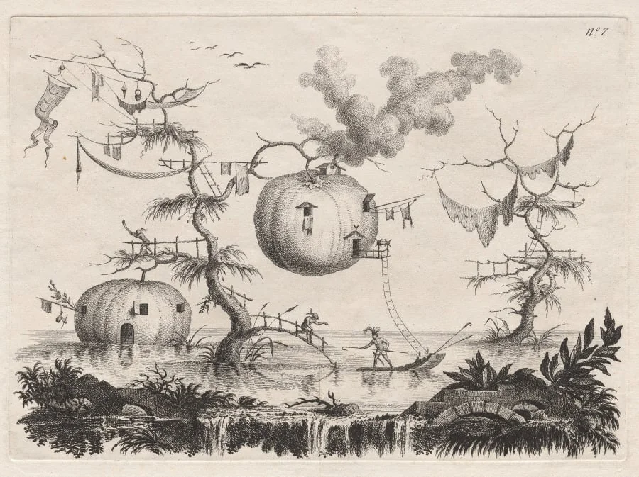 Pumpkins Used as Dwellings to Be Secure against Wild Beasts, detail
