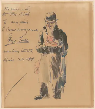 The Man with the Red Bible, by George Luks, graphite, 1919