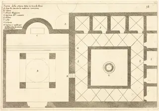 Plan of the Church near the House of Annas, by Jacques Callot, ink, 1619