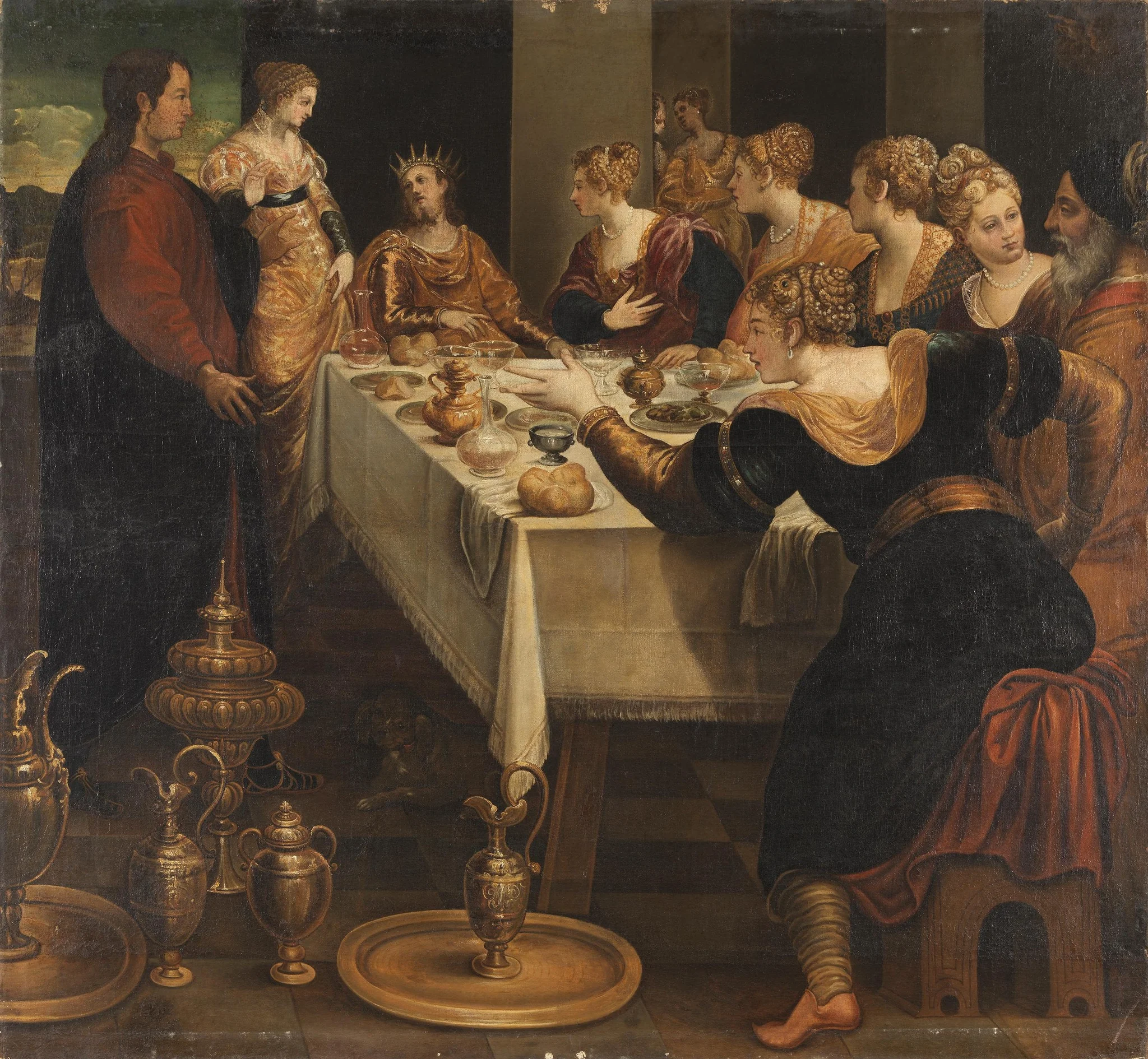 Daniel kündet Belsazar das Ende seines Reiches an (Nachahmer), detail