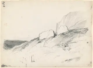 Rocky Landscape, by Seth Wells Cheney, graphite, 1838