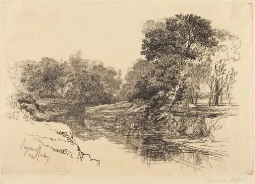 A River in Ireland, by Francis Seymour Haden, ink, 1864