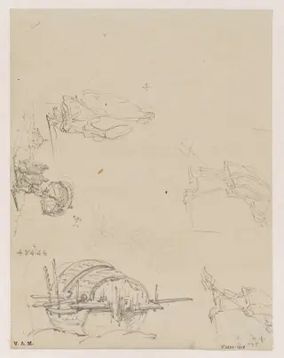 Chinese figures and a Tanka boat, by George Chinnery, 4