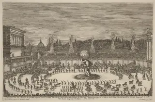 Entrance of the Prince of Tuscany, by Stefano Della Bella, ink, 1661