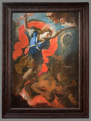 The Archangel Michael Defeating Satan, by Antonio Palomino, oil, 1696