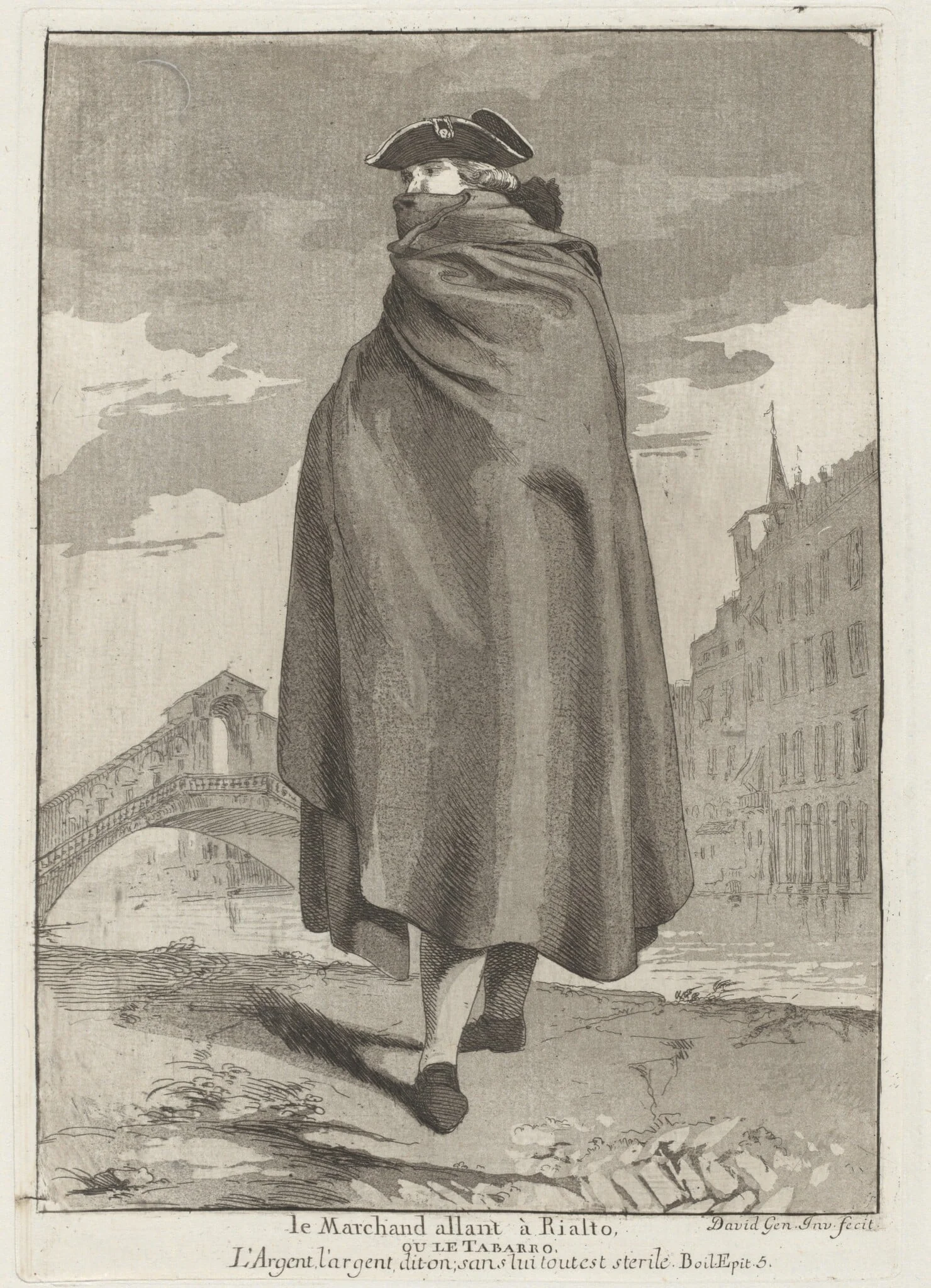 Le Marchand allant à Rialto (The Merchant at the Rialto), detail