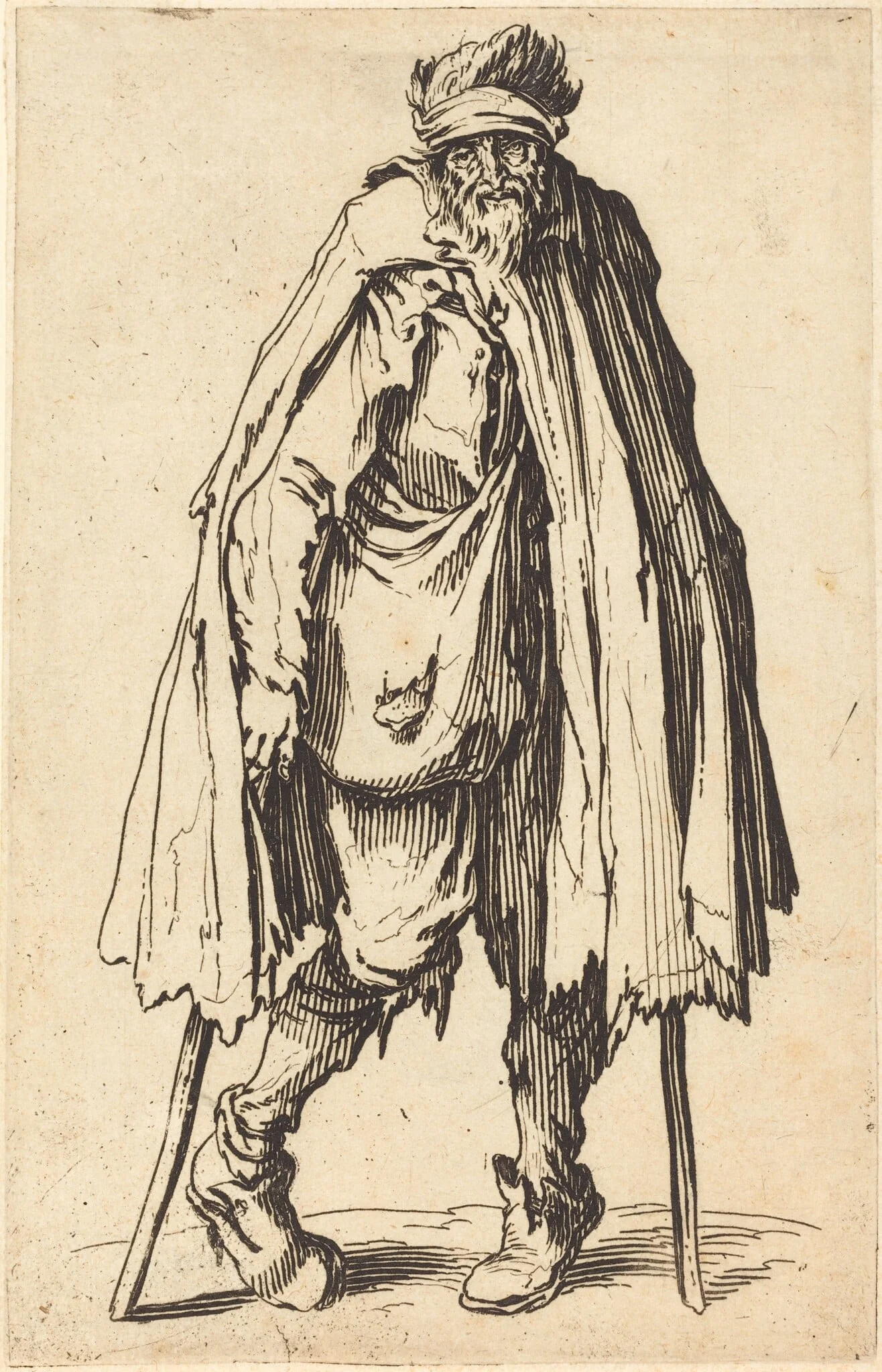 Beggar with Crutches and Sack, detail