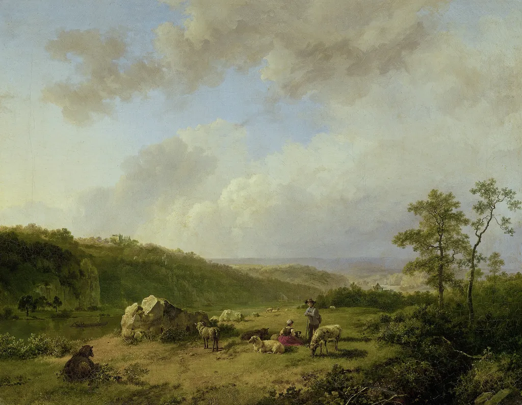 Landscape with an approaching Rainstorm, by Barend Cornelis Koekkoek, oil, 1825