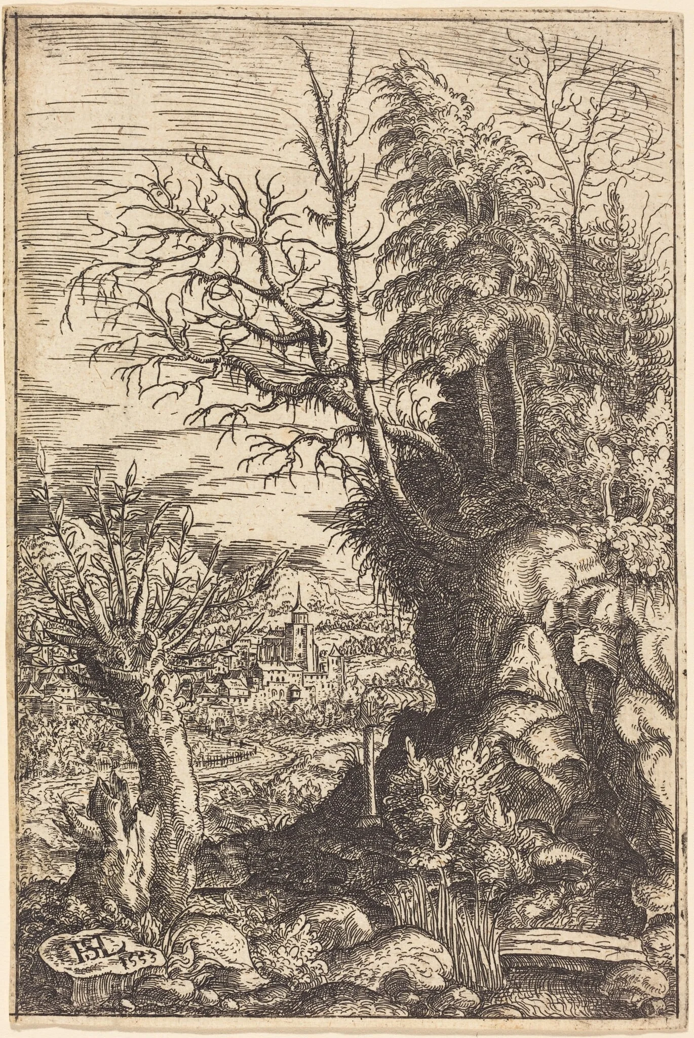 Landscape with a Willow, detail