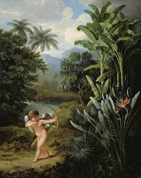 Cupid inspiring the plants with love, detail
