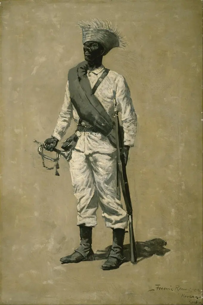 One of Gomez' Men, by Frederic Remington, oil, 1900