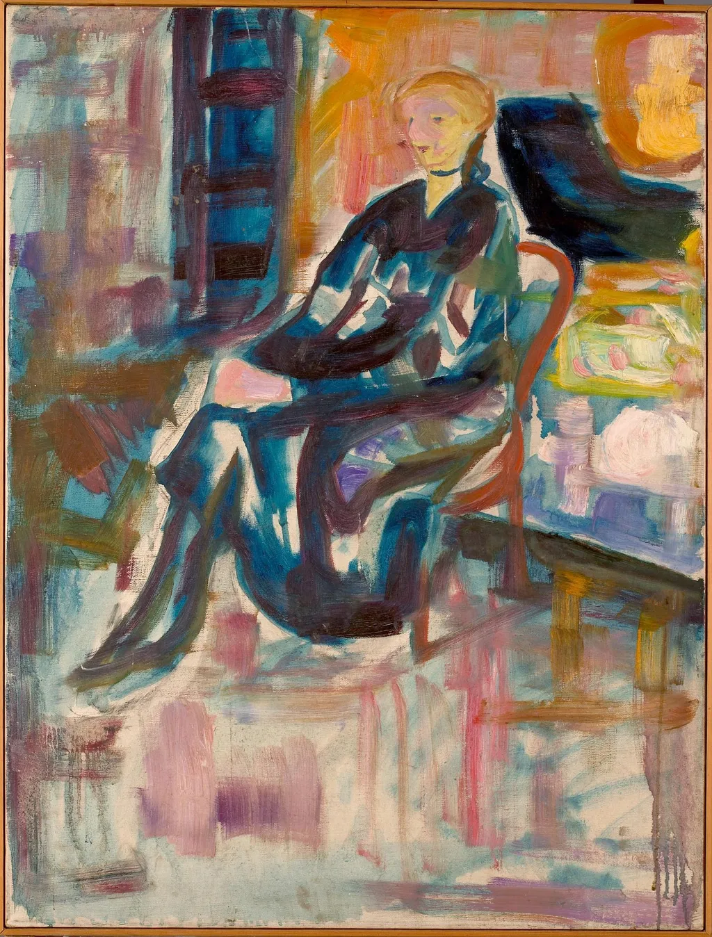 Seated Young Woman, by Edvard Munch, oil, 1916