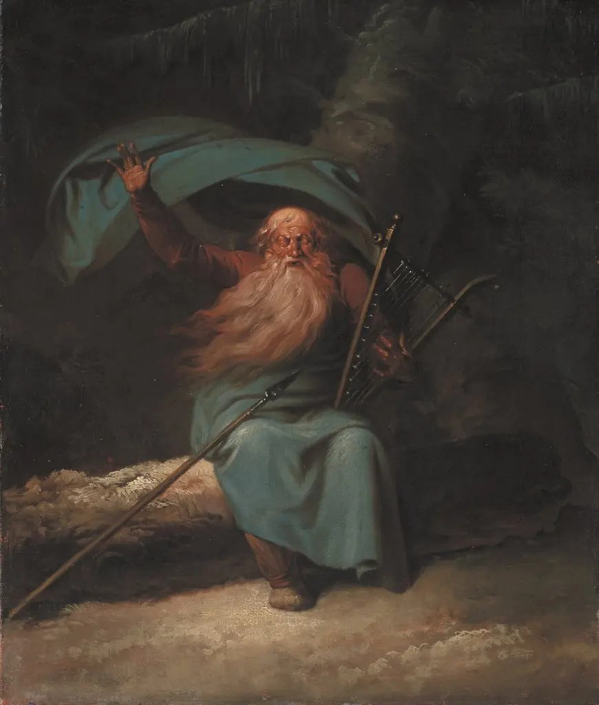 Ossian Singing His Swan Song, by Nicolai Abildgaard, oil, 1790