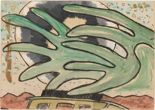 Silver Ball, Barge, and Trees, by Arthur Dove, unspecified, 1930
