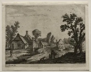 The Plank over the Stream, by Jan van Goyen, 1650