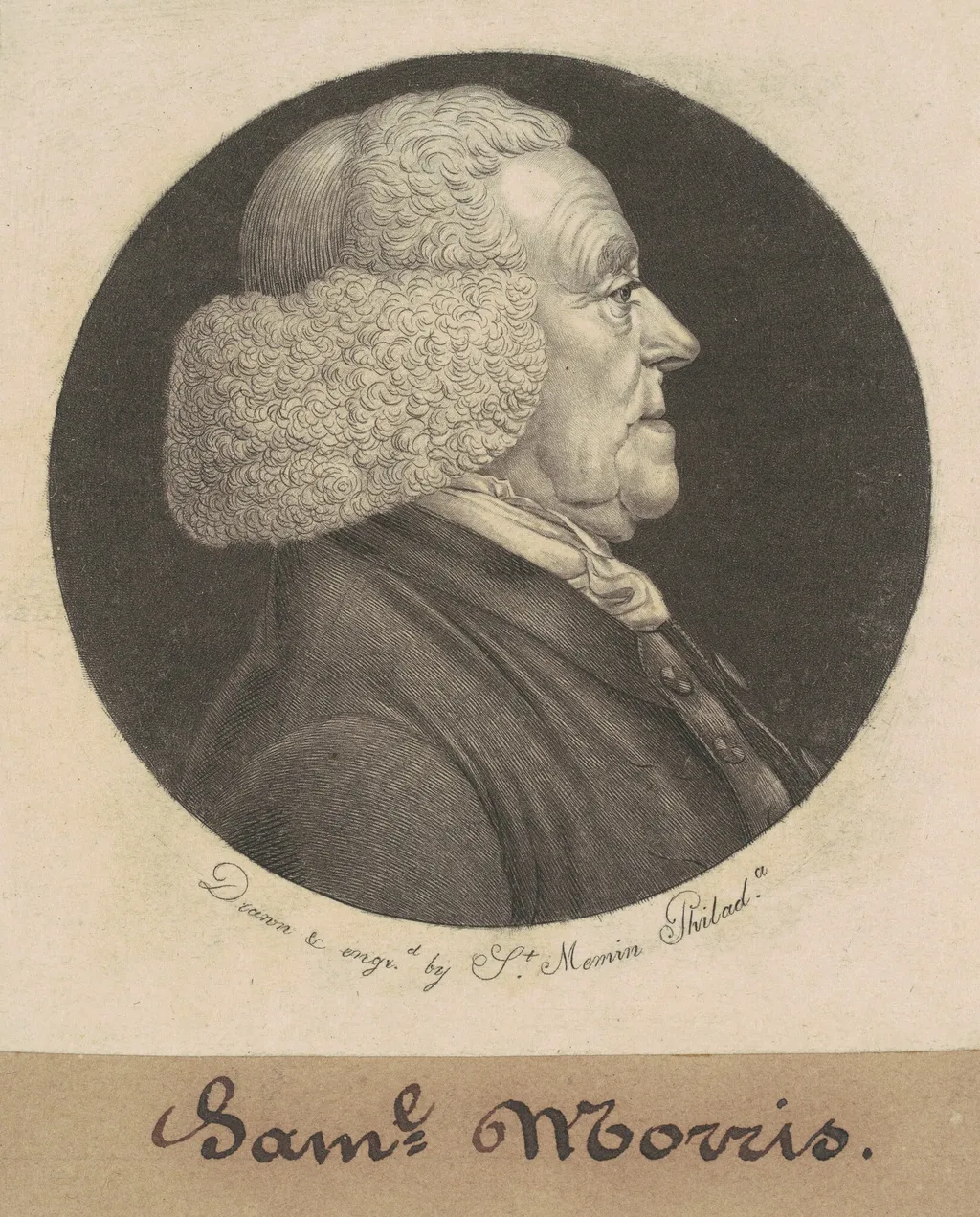 Samuel Morris, by Charles B. J. Févret de Saint-Mémin, ink, 1798