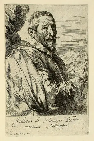 Jodocus de Momper, by Anthony van Dyck, ink, 1634