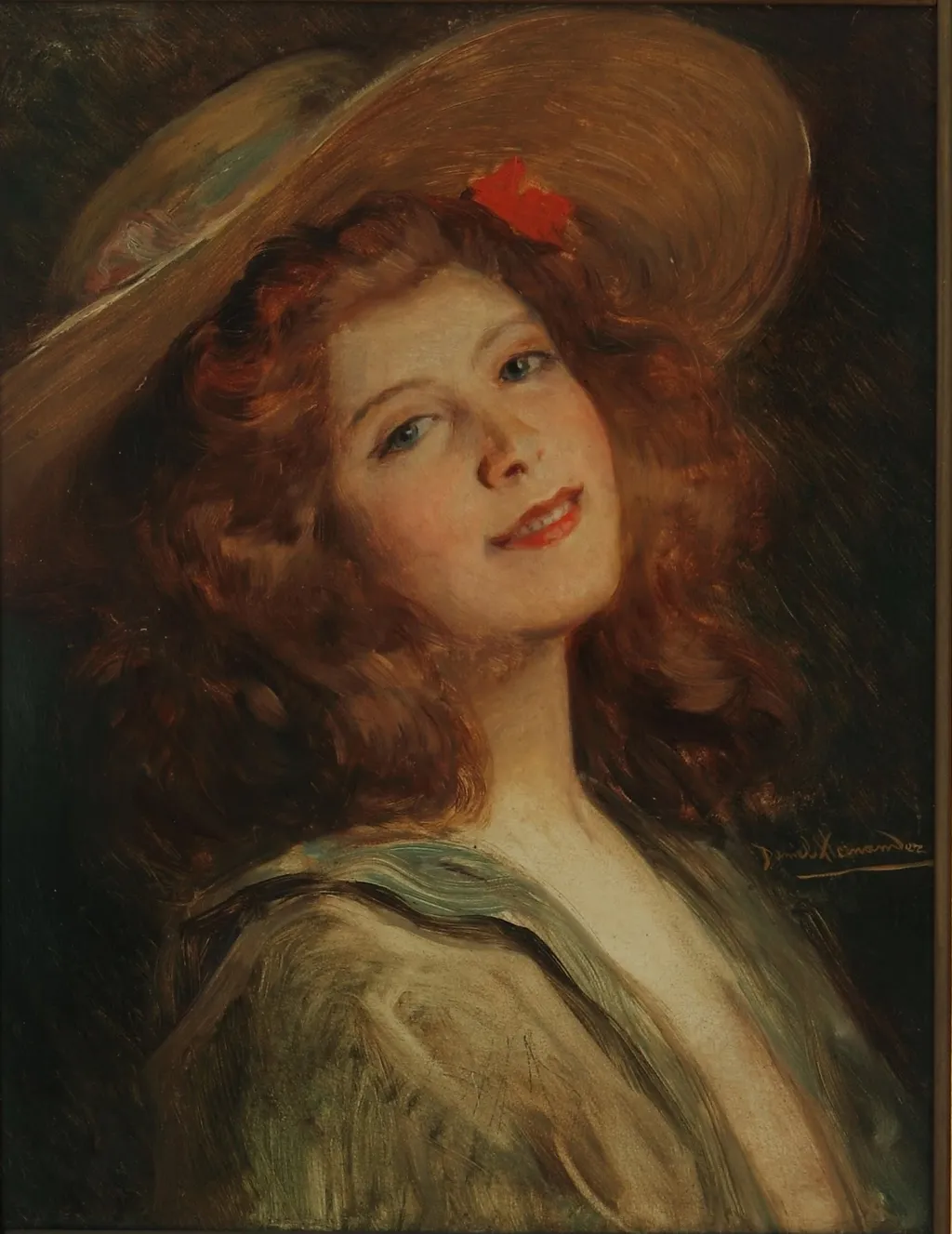 Retrato de niña, by Daniel Hernández Morillo, oil, 1904