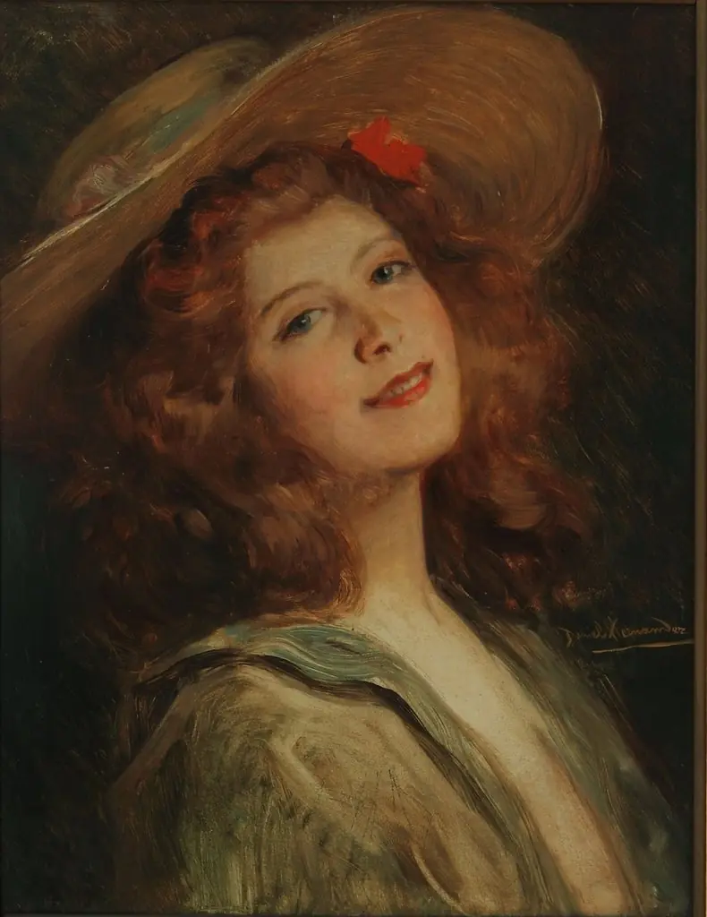 Retrato de niña, by Daniel Hernández Morillo, oil, 1904