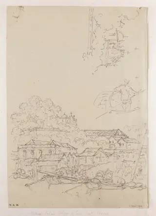 Buildings below the College of S. José, Macau, by George Chinnery, 12
