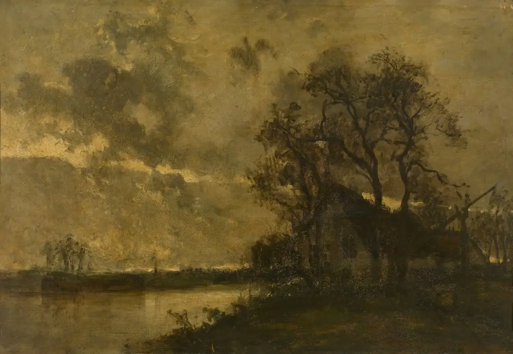 Landscape, by Johan Jongkind, oil, 1860