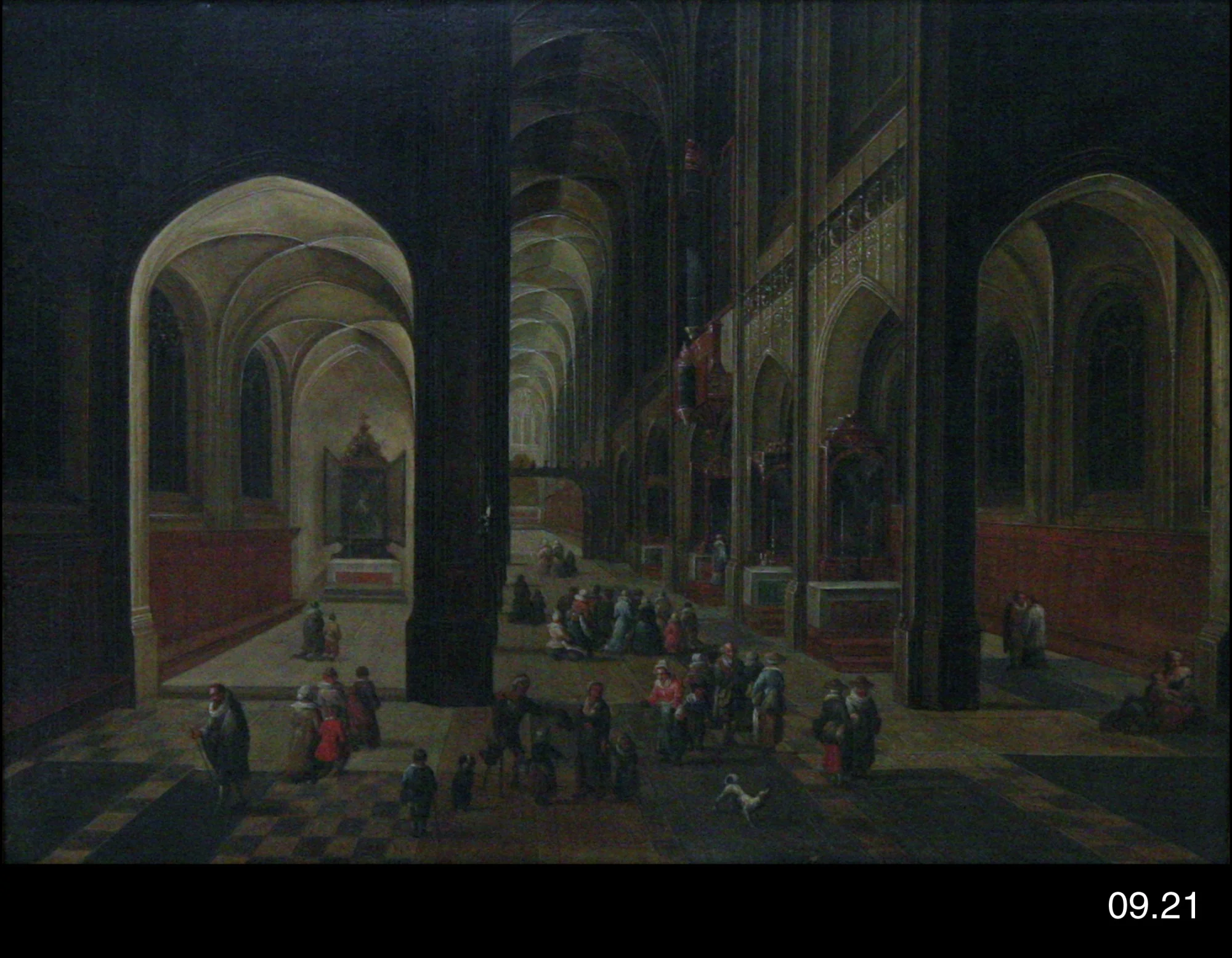Interior of a Gothic Church, detail