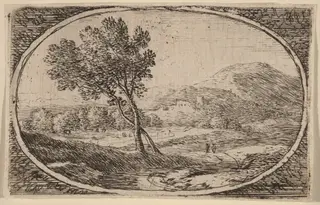 Two Trees with Crossed Trunks, by Herman van Swanevelt, ink, 1628