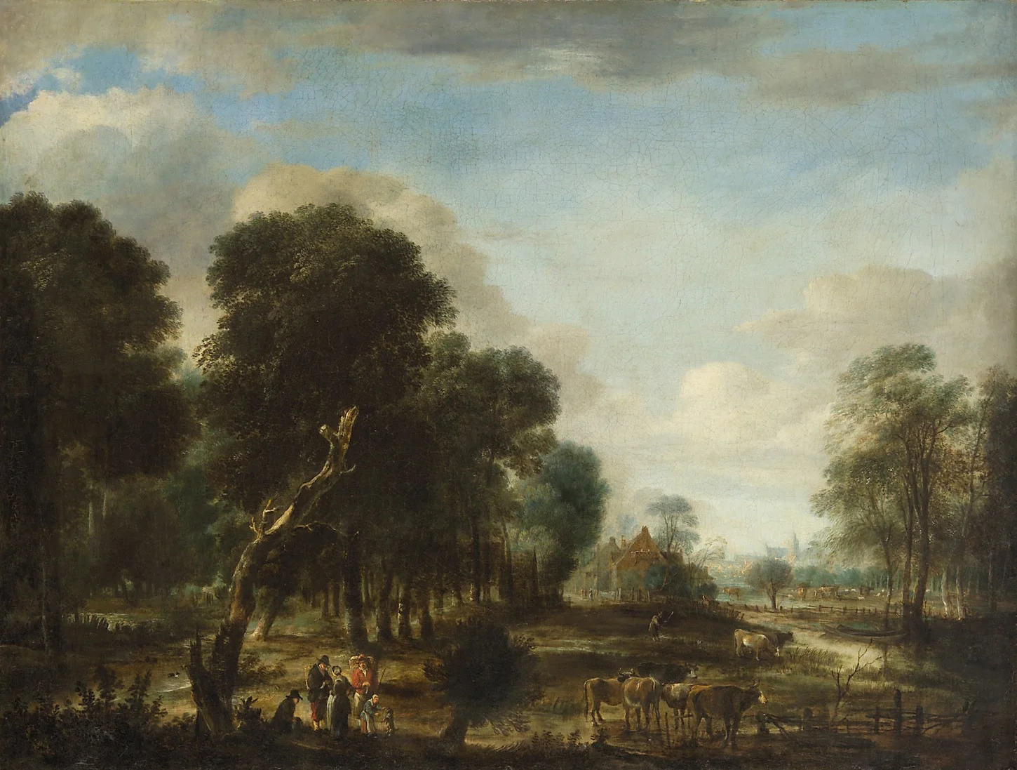 Road through a wet forest, detail
