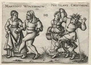 The Village Wedding:  Martinus Wintermon, by Sebald Beham, 1546