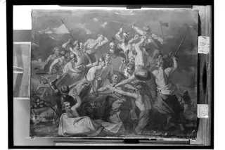 Night after the battle of Legnica, by Ignacy Gierdziejewski, oil, 1859
