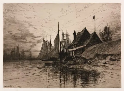 Evening, New York Harbor, by Henry Farrer, 1884