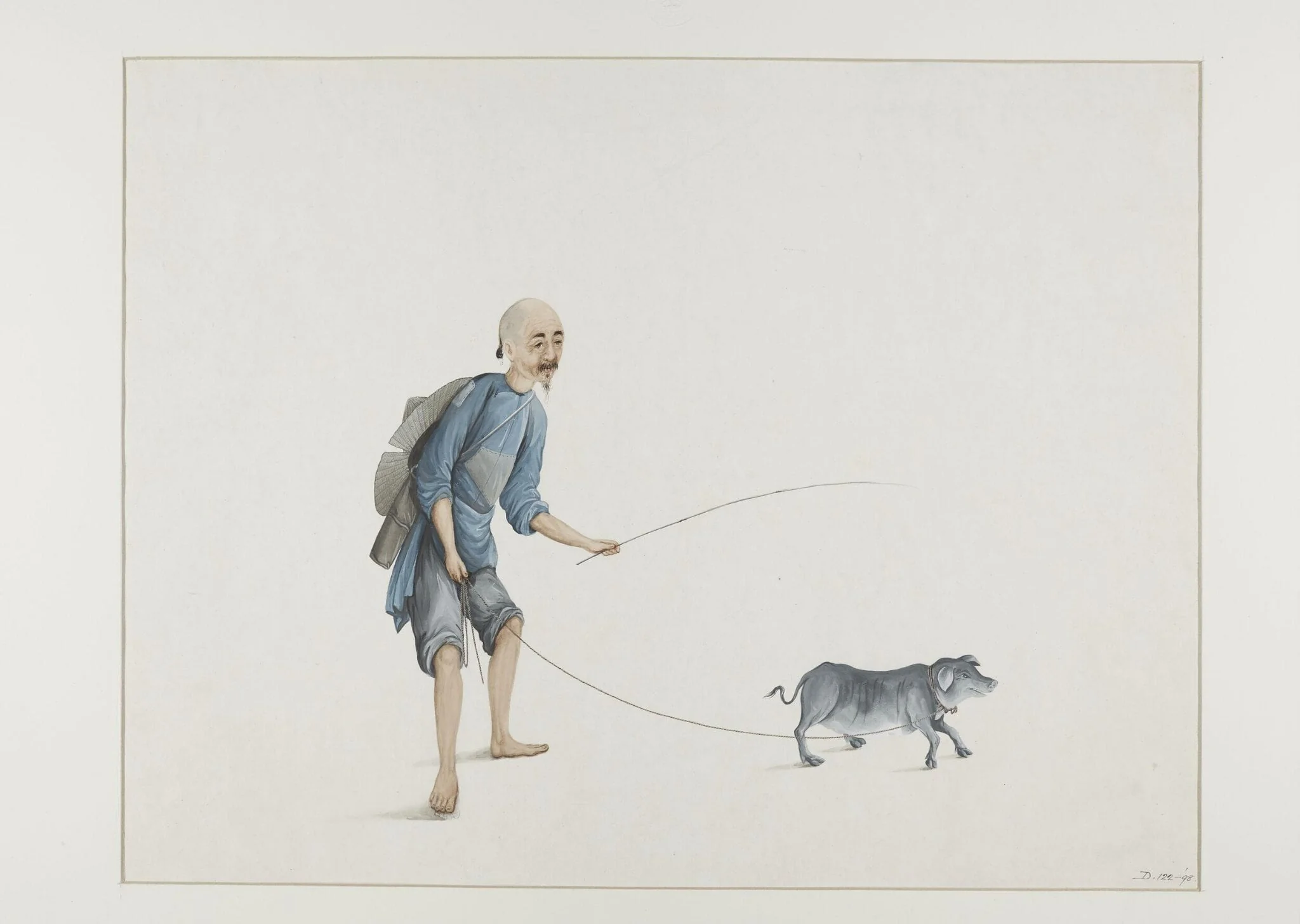 Man Driving a Pig, detail