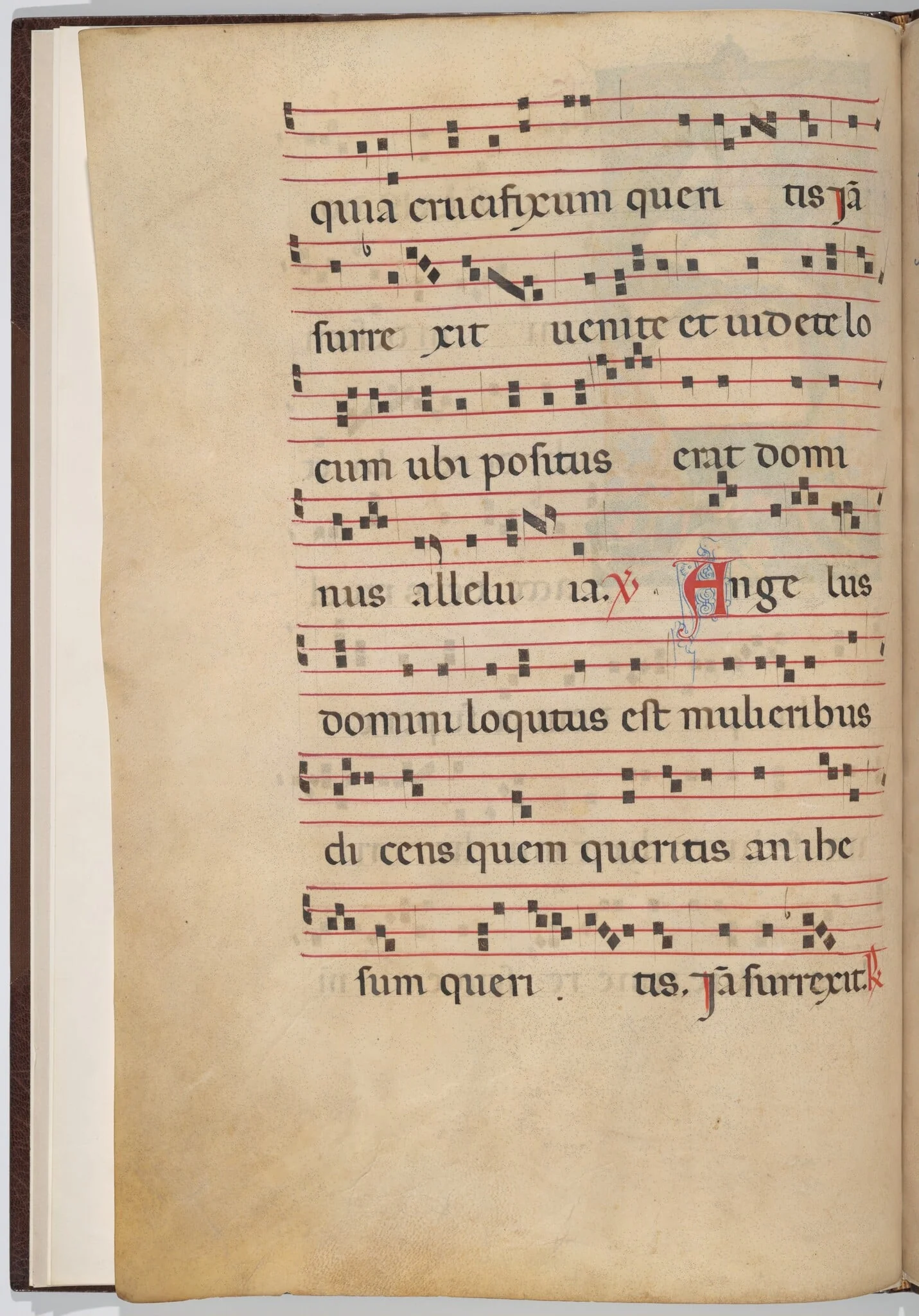 Leaf 1 from an antiphonal fragment (verso), detail