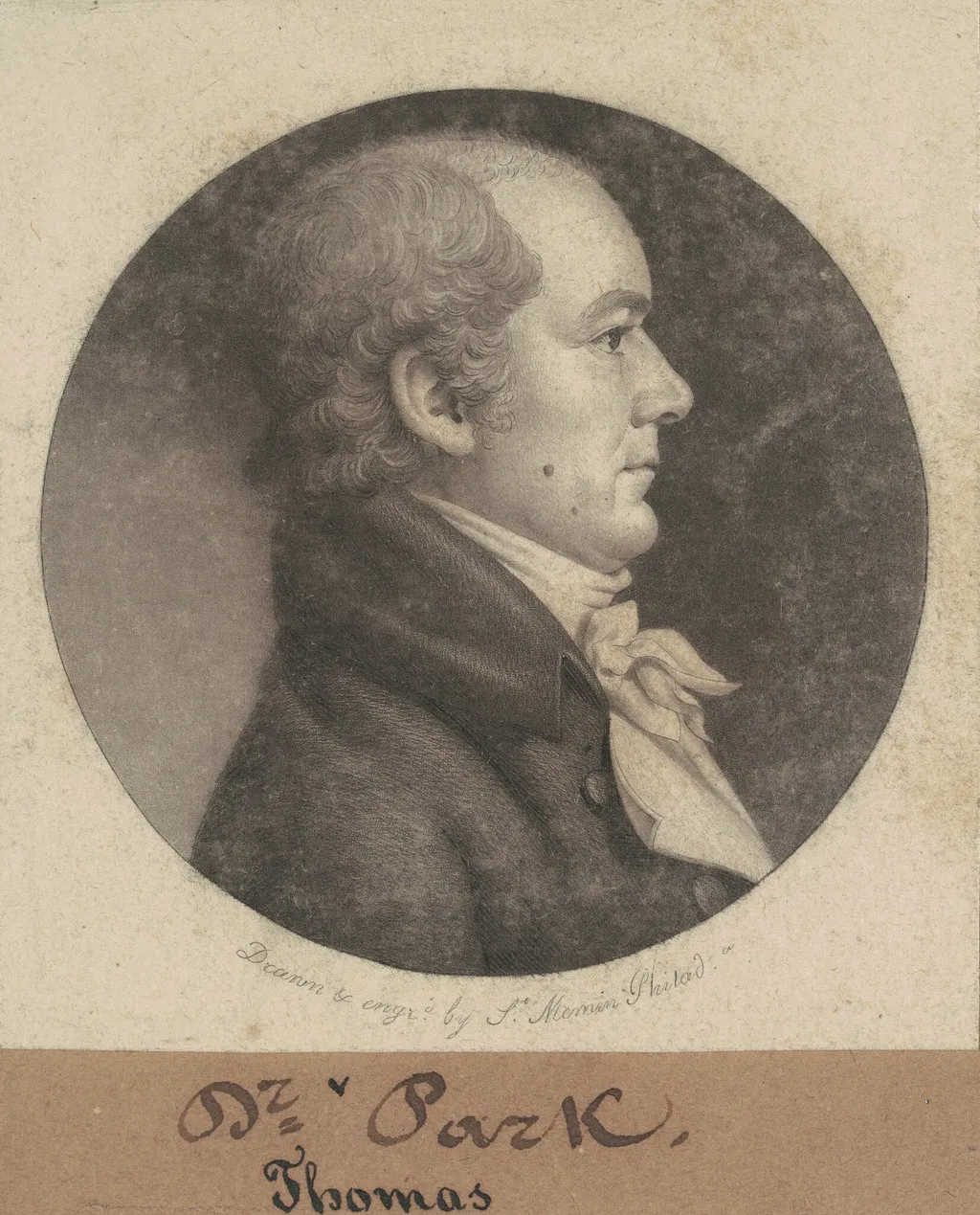 Thomas Parke, by Charles B. J. Févret de Saint-Mémin, ink, 1802
